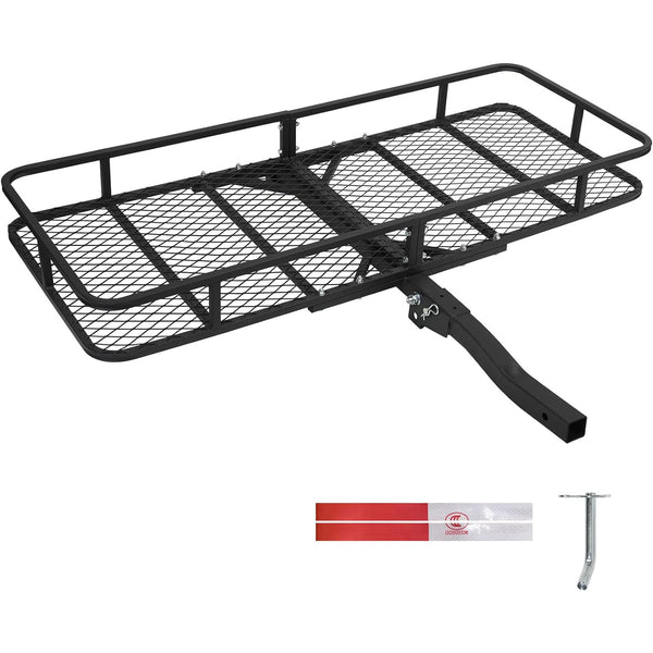 Daolar Folding Trailer Hitch Cargo Carrier Modtager 500 Lbs Kapacitet 2 tommer Modtager Bagage kurv Hitch Fol Op til SUV, RV, lastbil, Van Camping Rejser